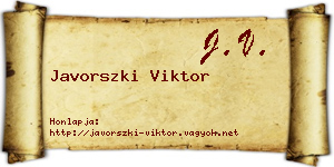 Javorszki Viktor névjegykártya